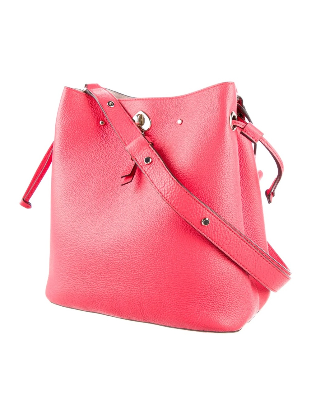 kate spade Coral Pink Leather Bucket Shoulder Bag